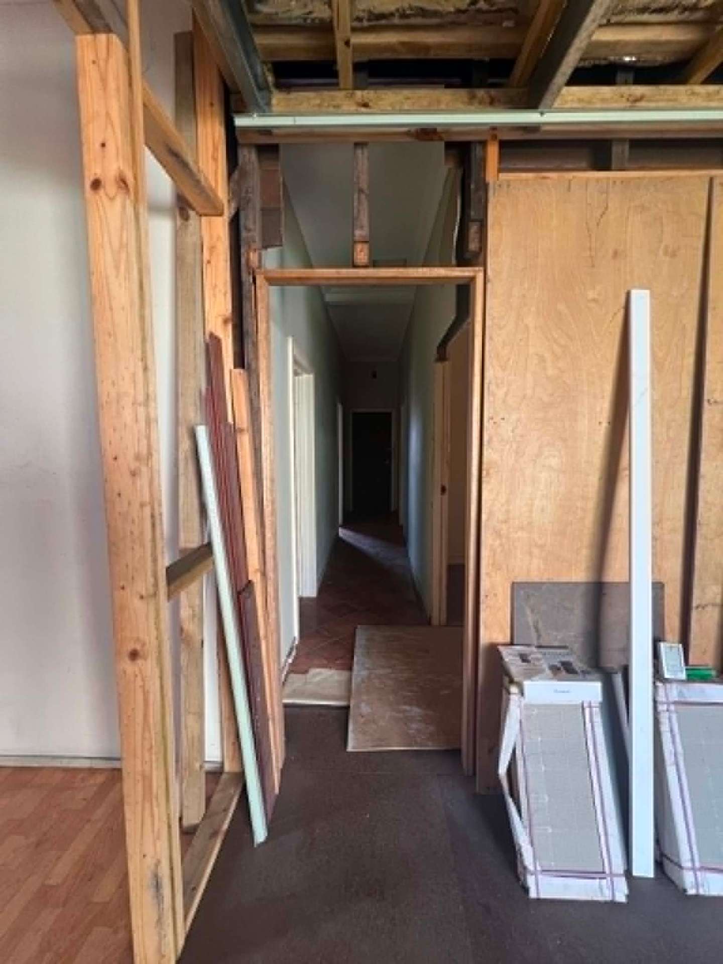 Before — Hallway renovation & timber flooring